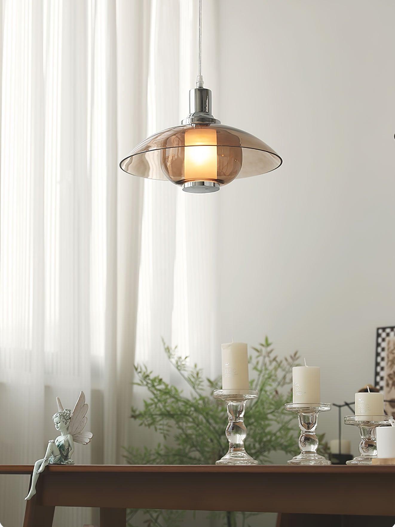 Flying Saucer Chrome Pendant Light - Lamp Outdoor