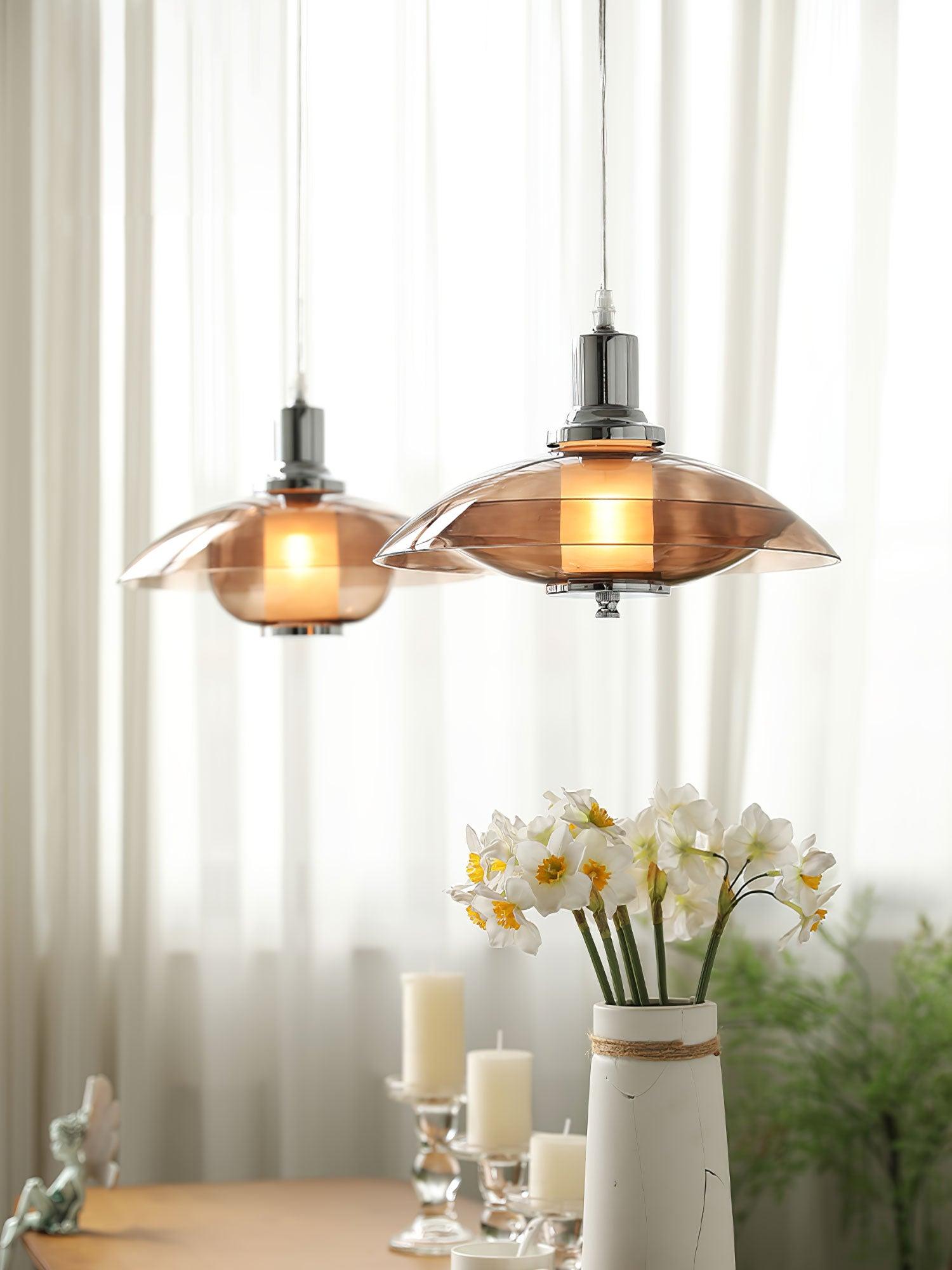 Flying Saucer Chrome Pendant Light - Lamp Outdoor