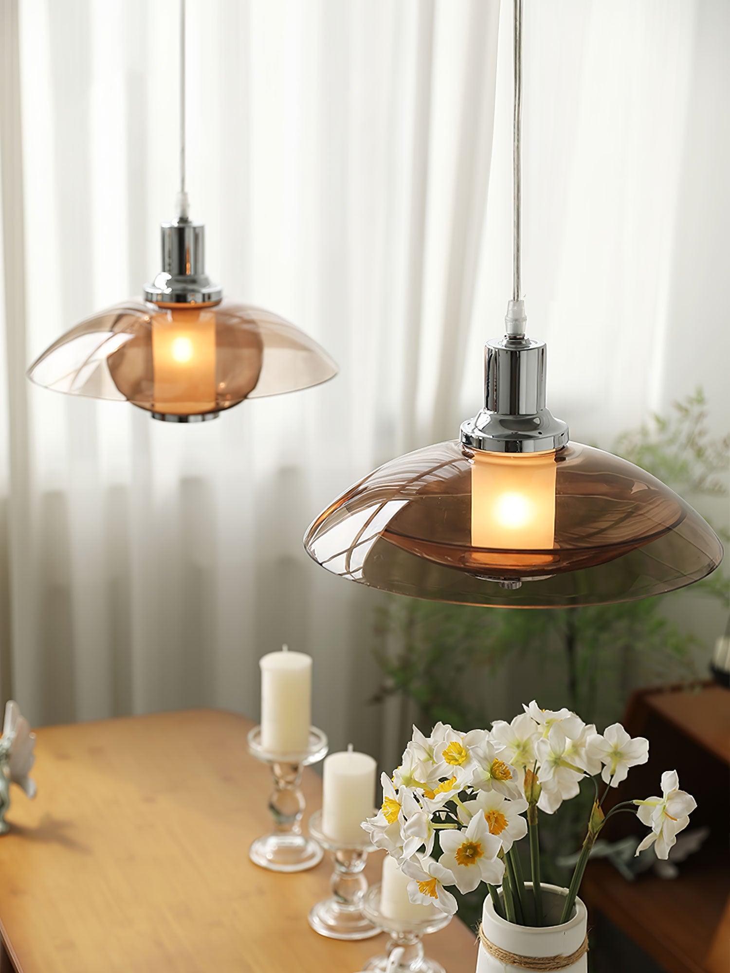 Flying Saucer Chrome Pendant Light - Lamp Outdoor