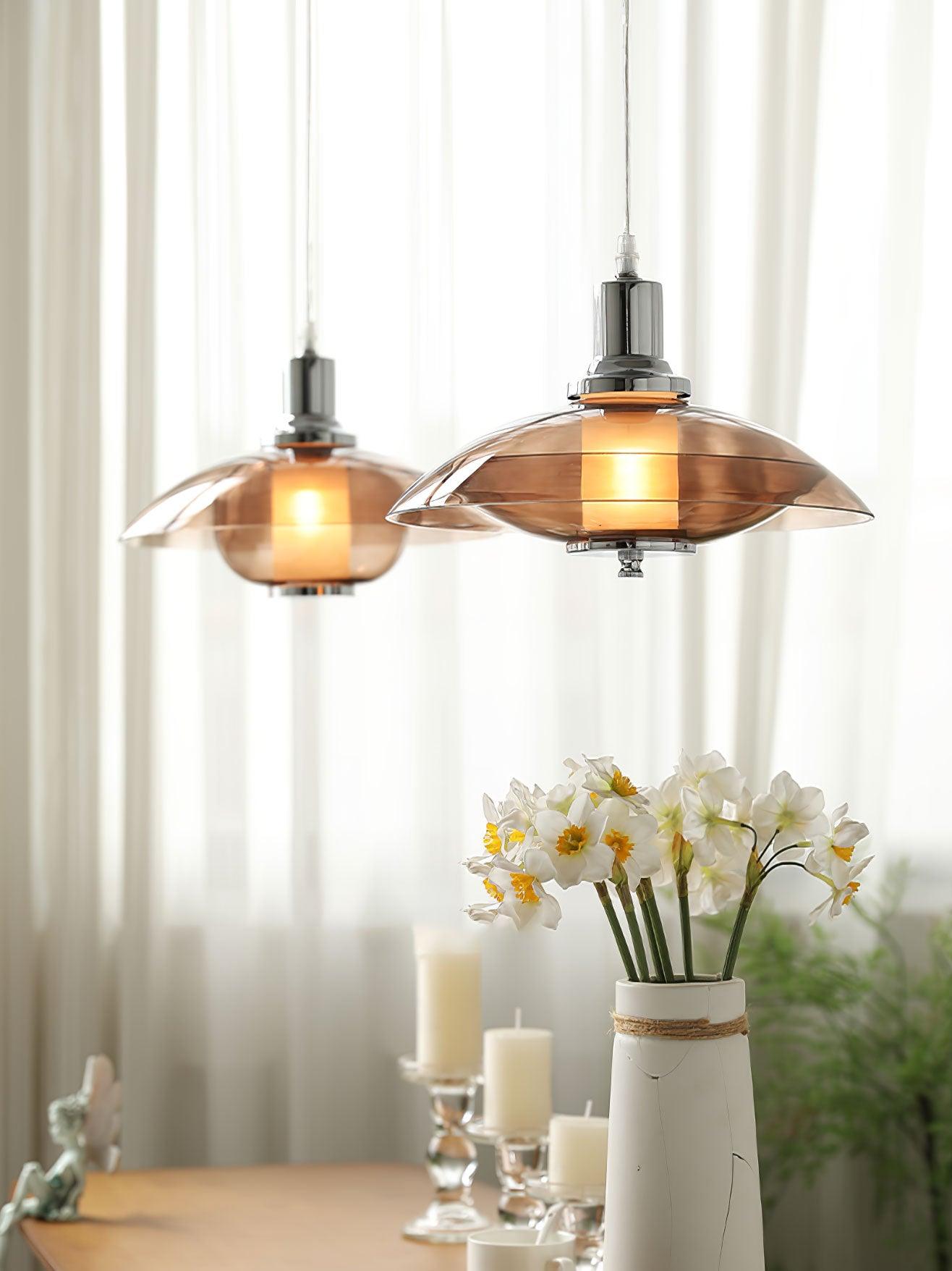Flying Saucer Chrome Pendant Light - Lamp Outdoor