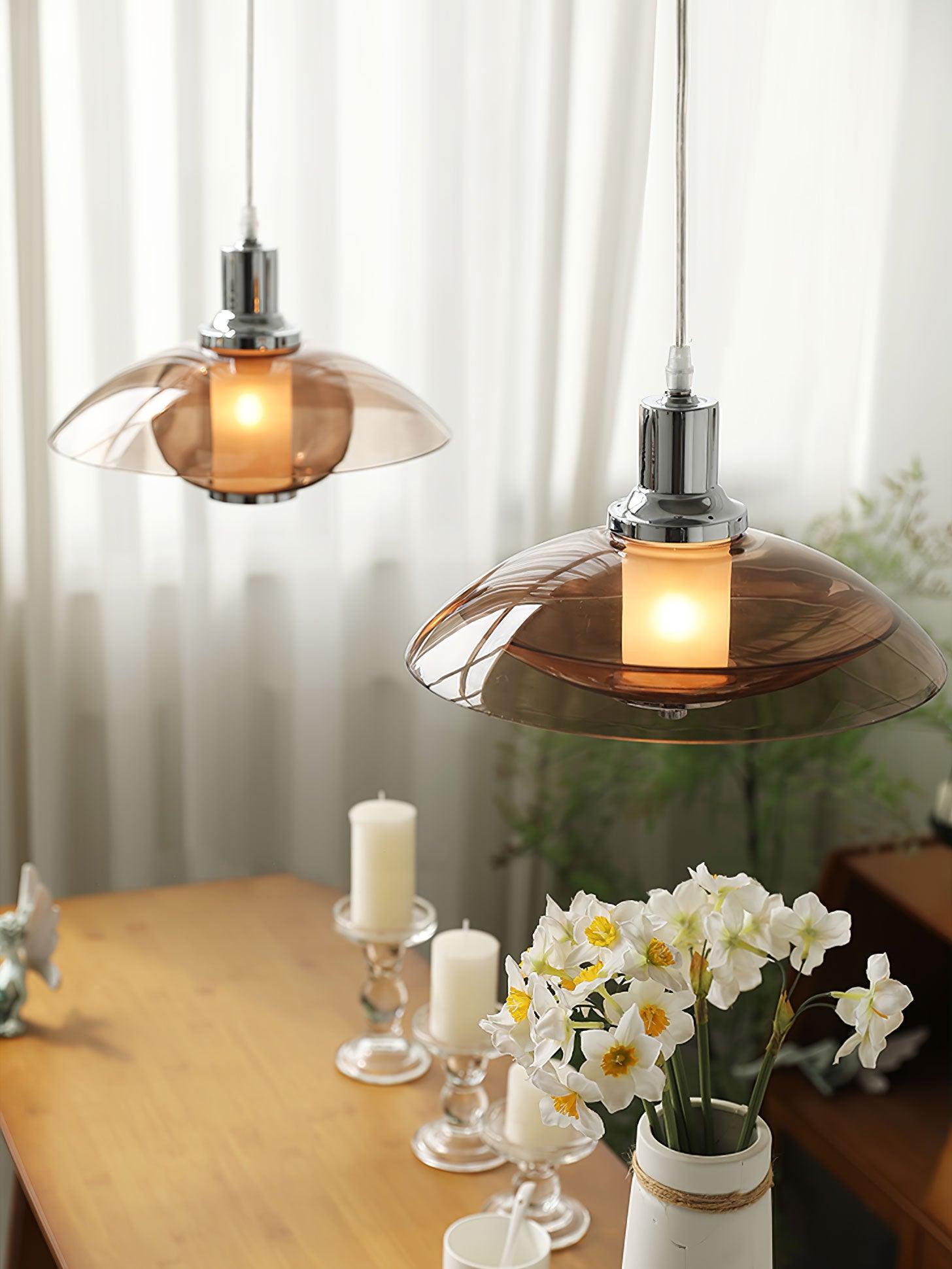 Flying Saucer Chrome Pendant Light - Lamp Outdoor