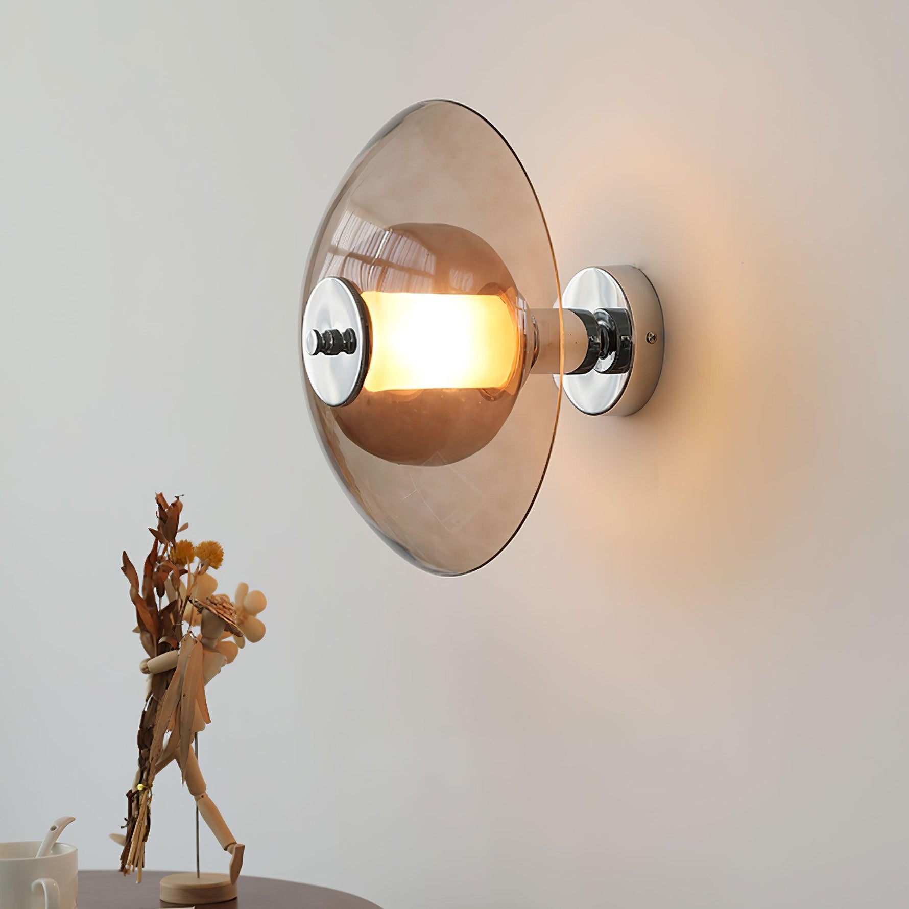Flying Saucer Chrome Wall Light - Lamp Outdoor