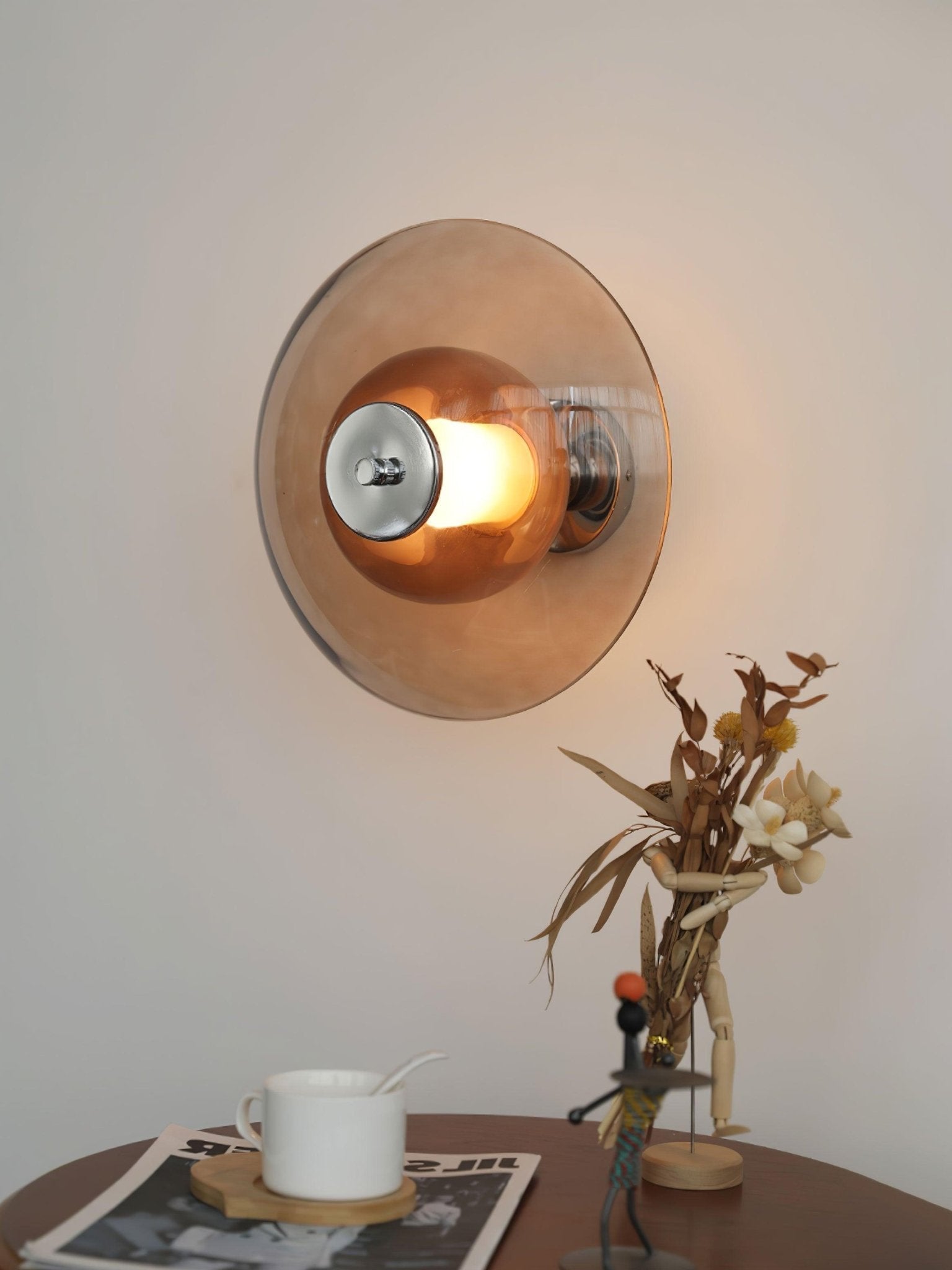 Flying Saucer Chrome Wall Light - Lamp Outdoor