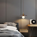 Flying Saucer Walnut Pendant Lamp - Lamp Outdoor