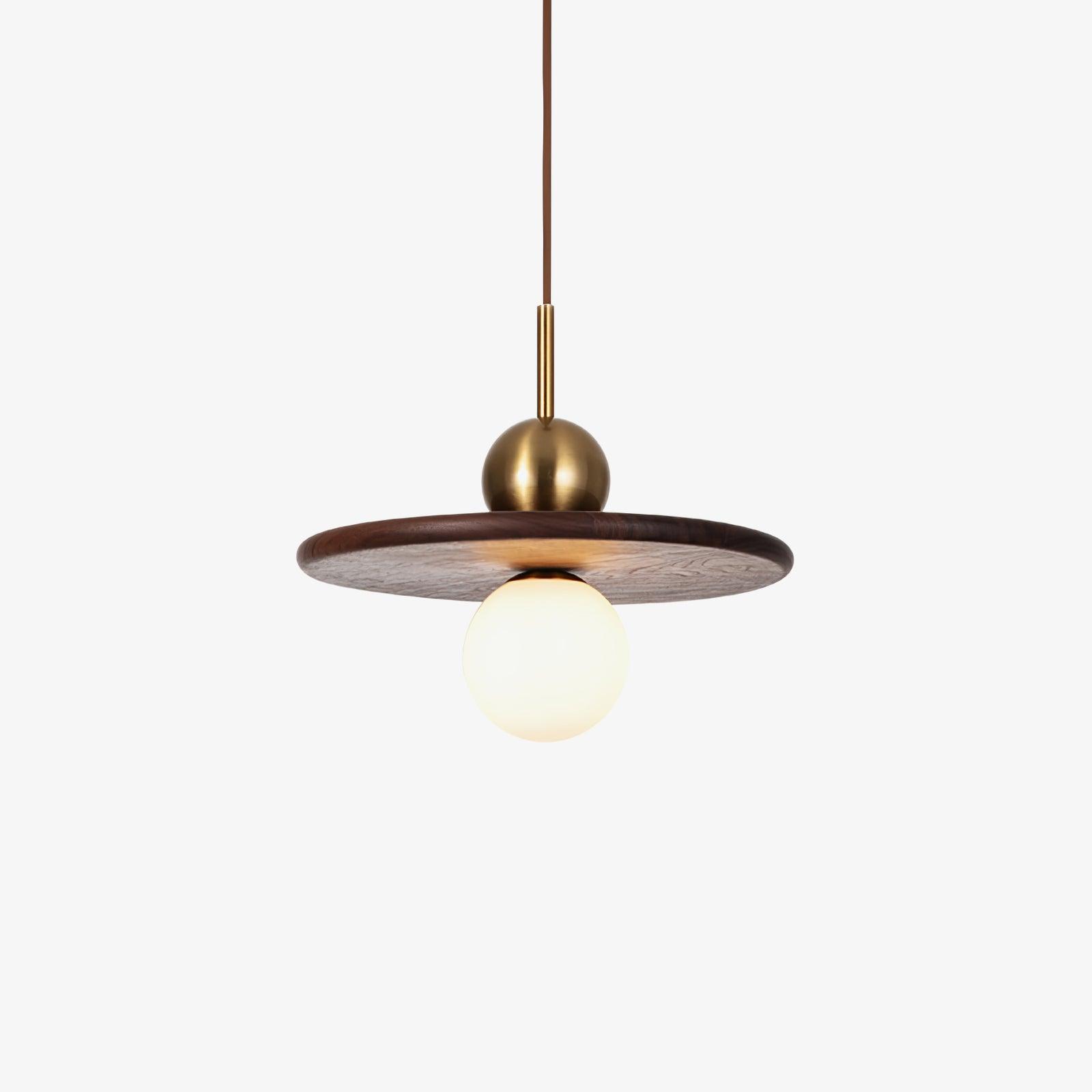 Flying Saucer Walnut Pendant Lamp - Lamp Outdoor