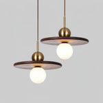 Flying Saucer Walnut Pendant Lamp - Lamp Outdoor