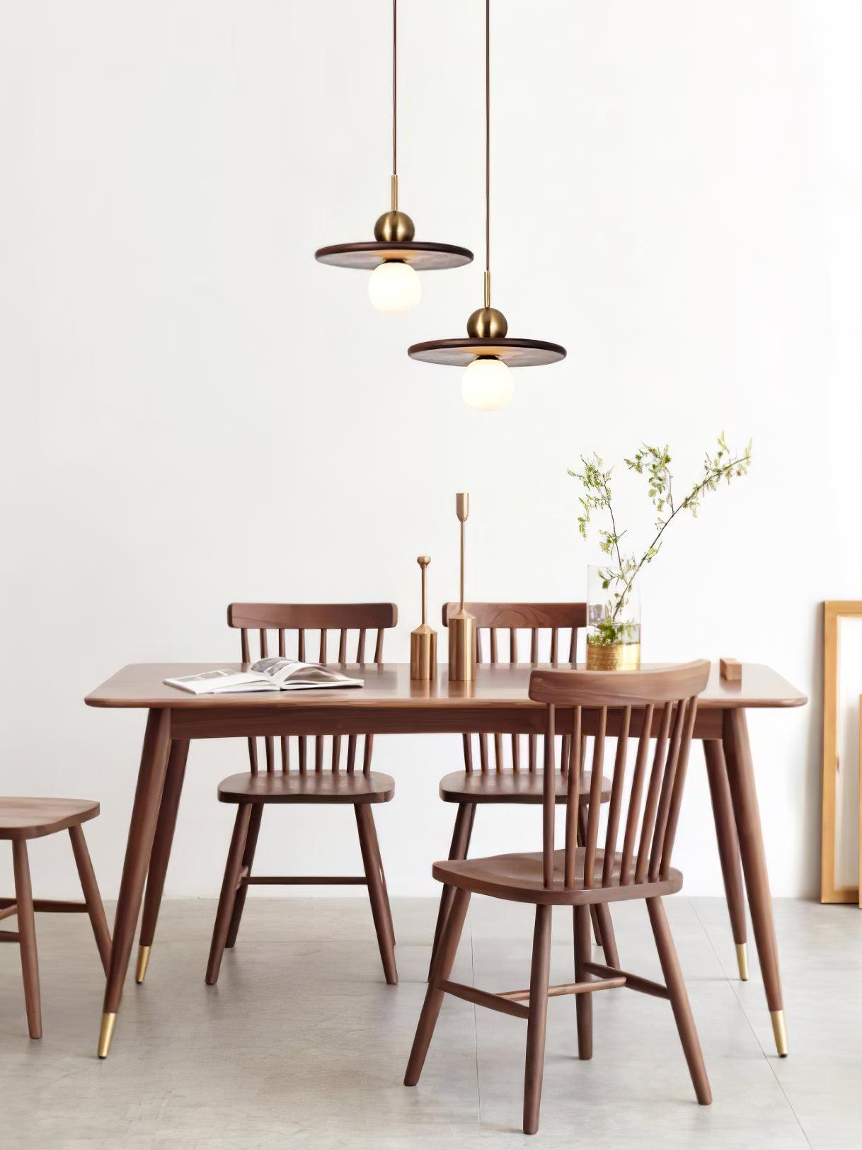 Flying Saucer Walnut Pendant Lamp - Lamp Outdoor