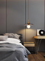 Flying Saucer Walnut Pendant Lamp - Lamp Outdoor