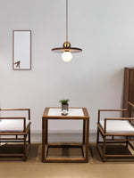 Flying Saucer Walnut Pendant Lamp - Lamp Outdoor