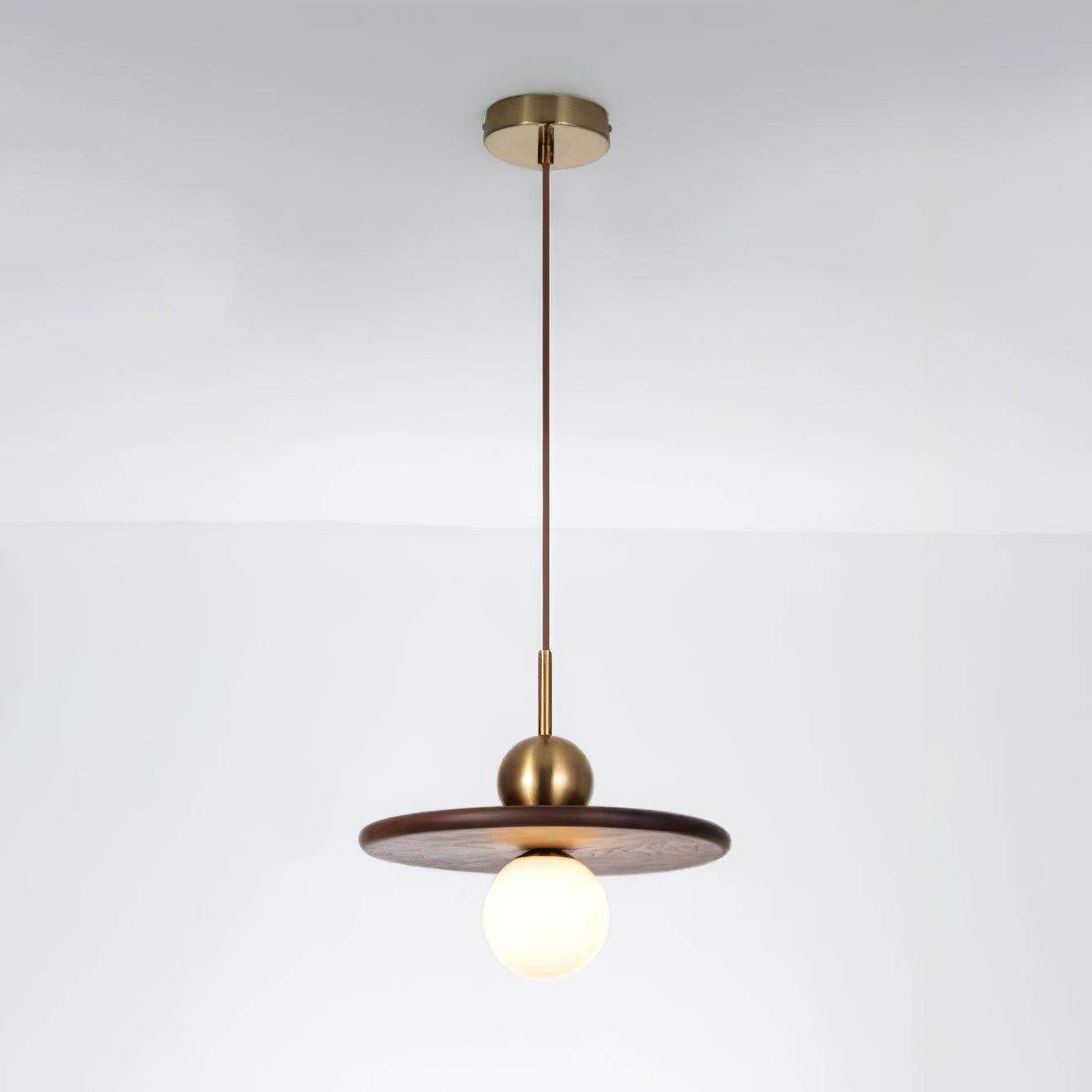 Flying Saucer Walnut Pendant Lamp - Lamp Outdoor
