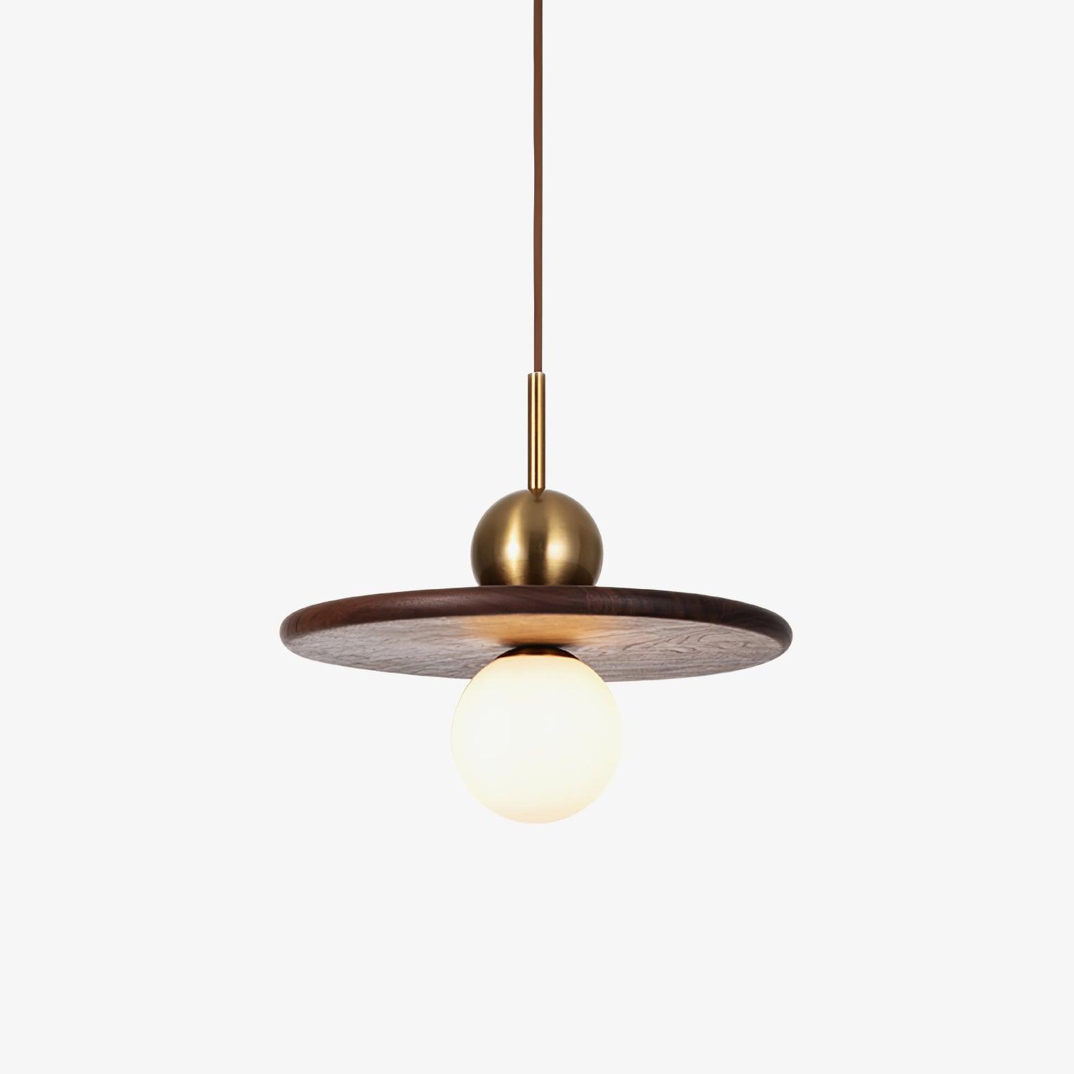 Flying Saucer Walnut Pendant Lamp - Lamp Outdoor