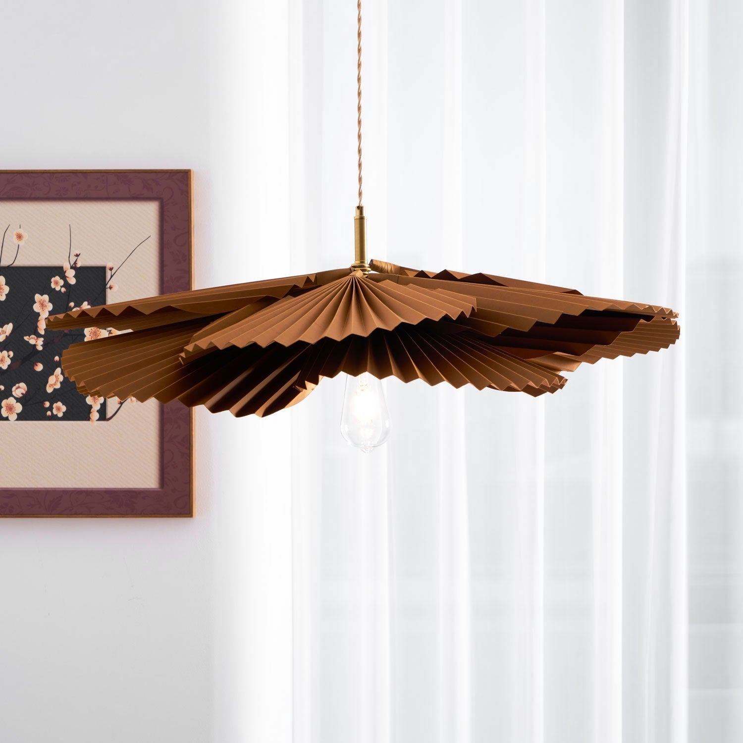 Folded Leaf Lotus Pendant Lamp - Lamp Outdoor