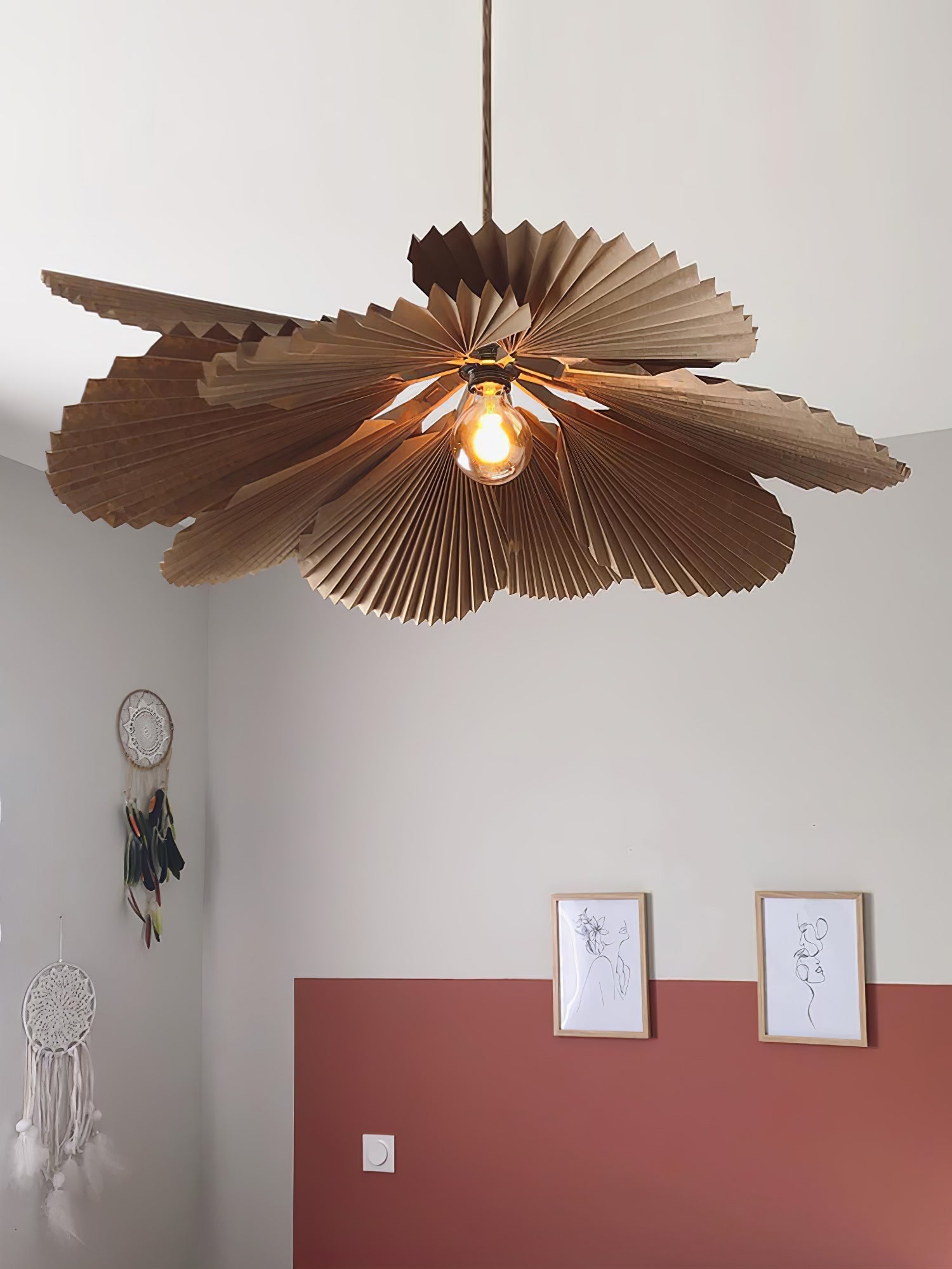 Folded Leaf Lotus Pendant Lamp - Lamp Outdoor