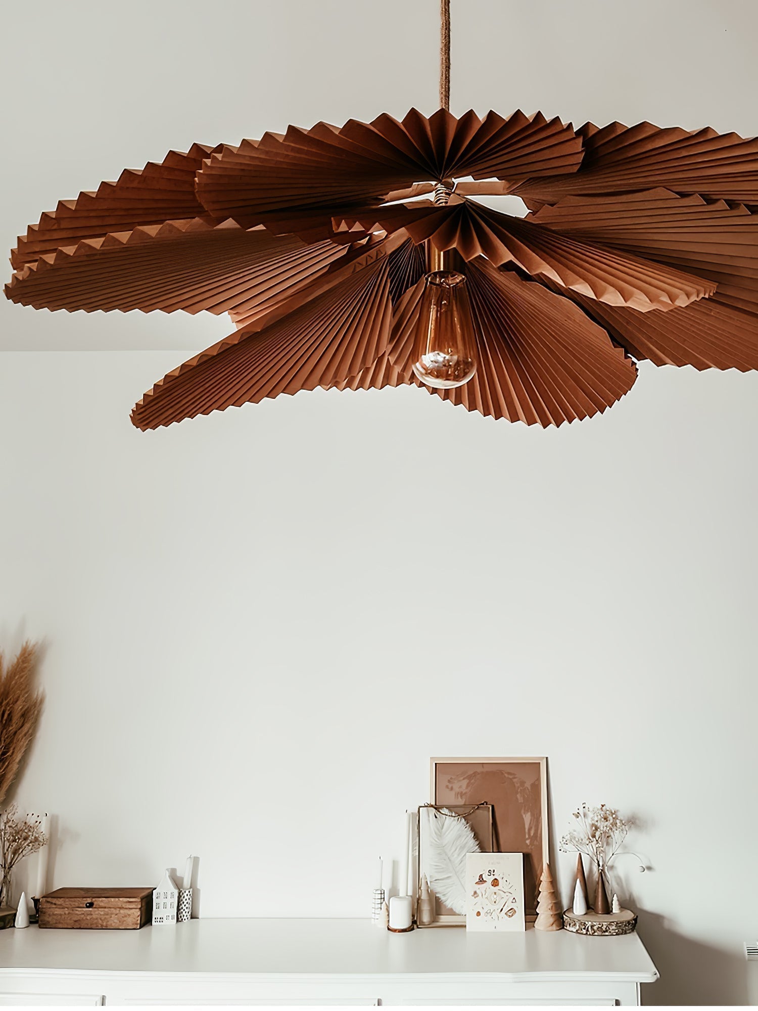 Folded Leaf Lotus Pendant Lamp - Lamp Outdoor
