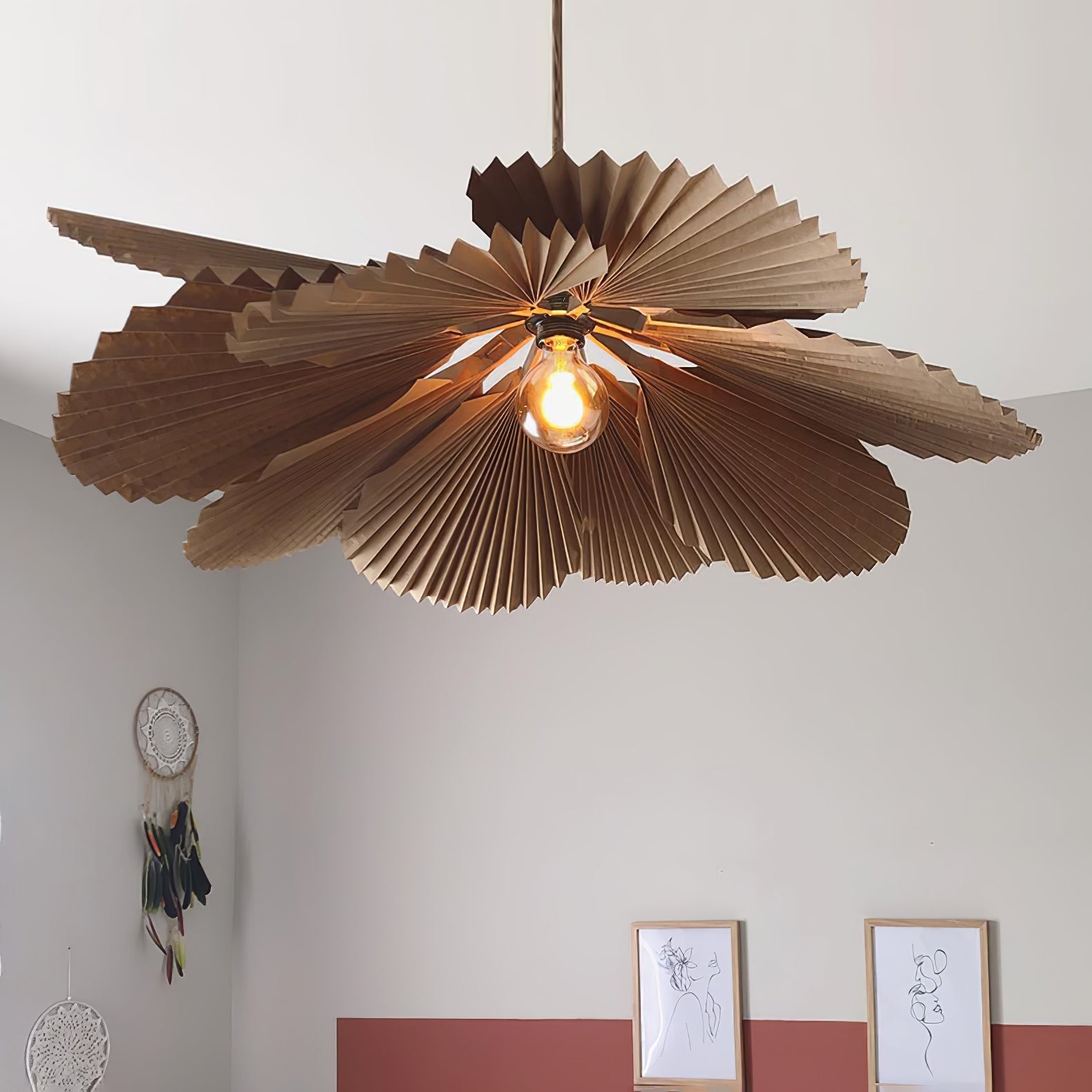 Folded Leaf Lotus Pendant Lamp - Lamp Outdoor