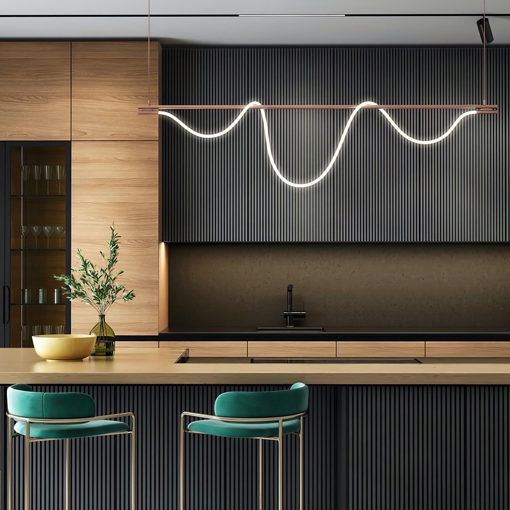 Lustra Chandelier Flexible Silicone Curve Modern Elegant - Letslighting