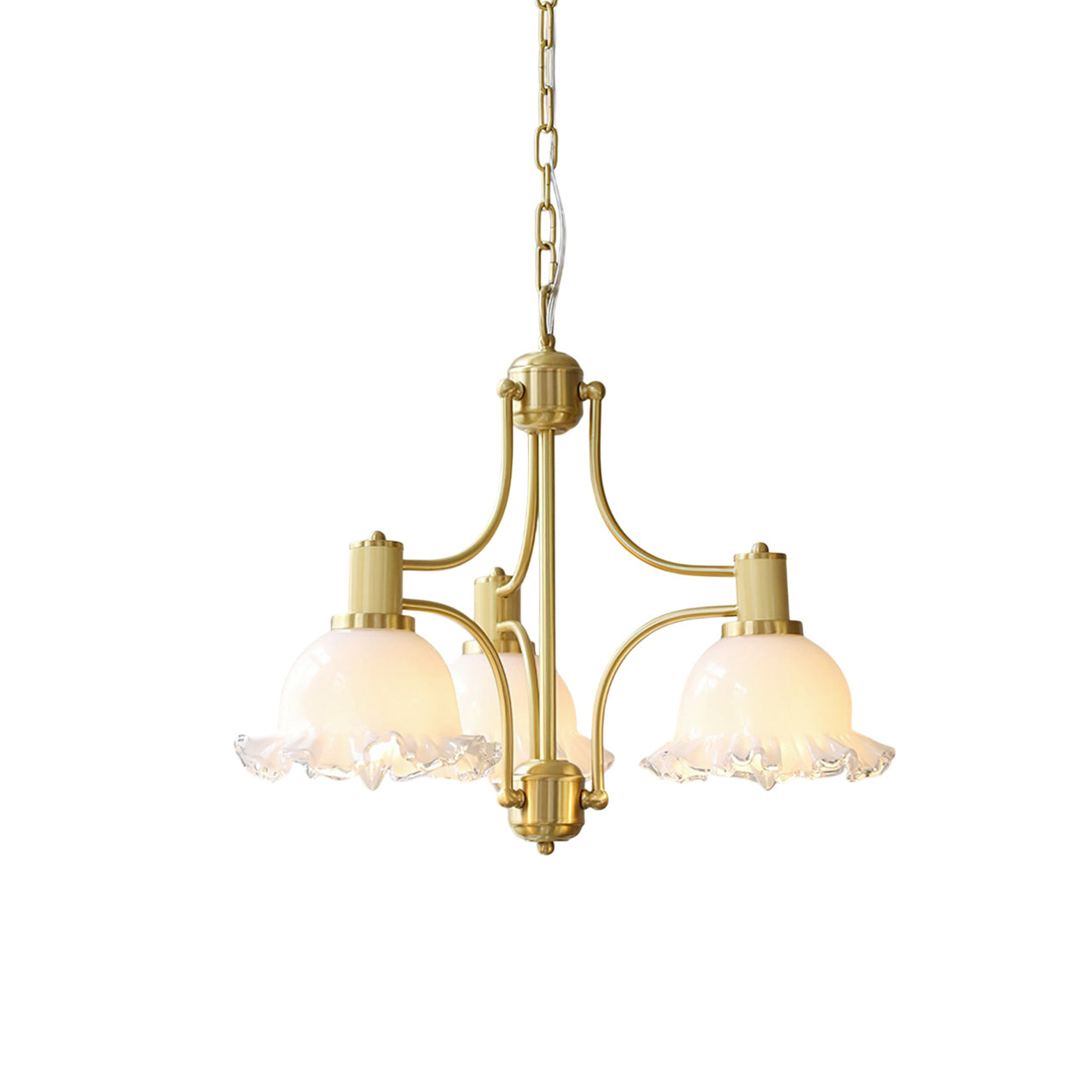 French Contemporary Brass Chandelier
