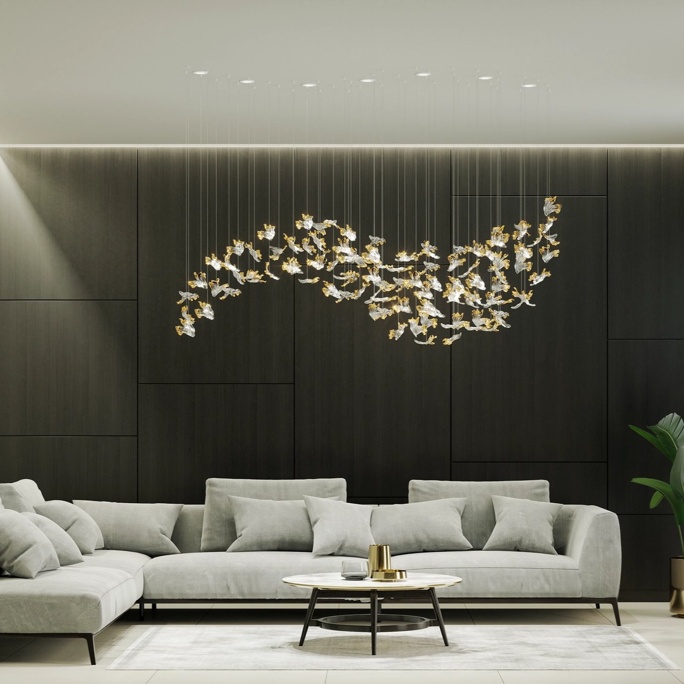 Citalora Crystal Cluster Pendant Light Chandelier - Lamp Outdoor