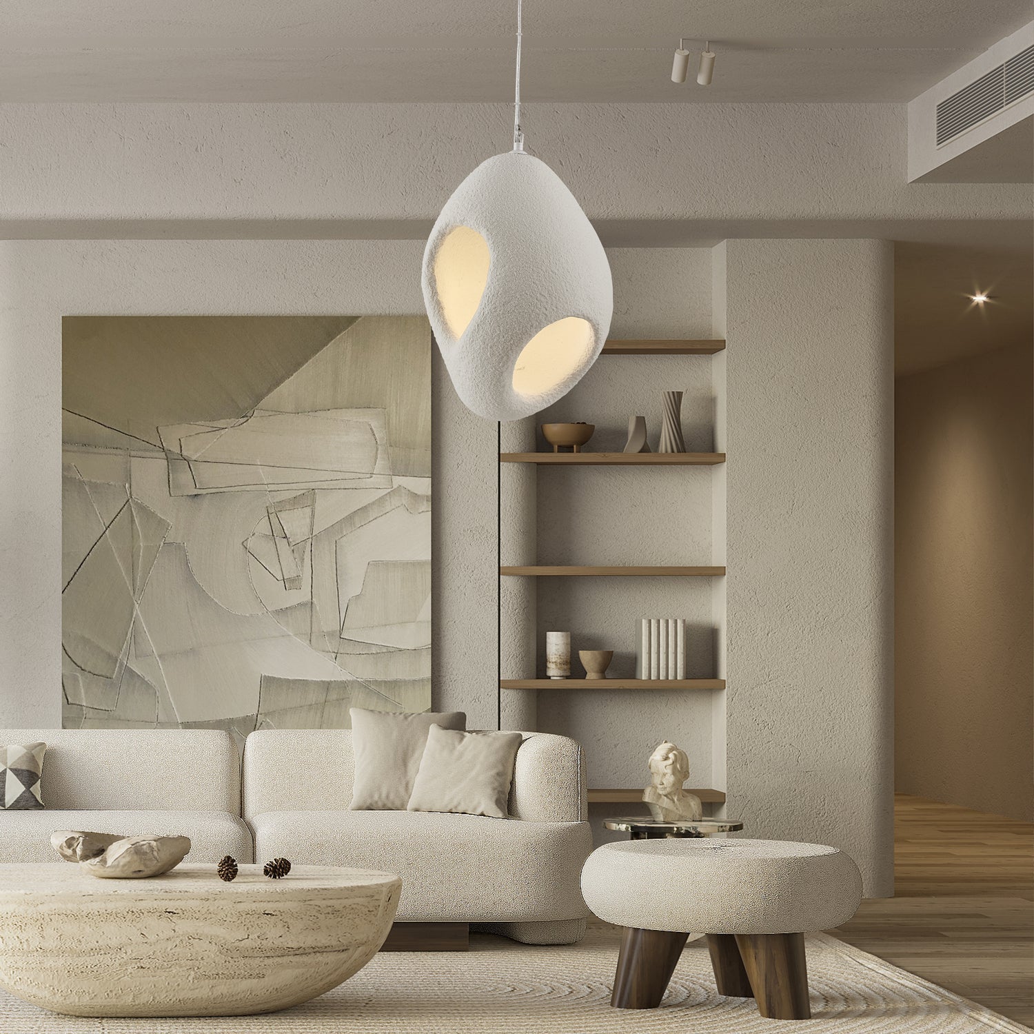 Zavelyra Textured Resin Pendant Light - Lamp Outdoor