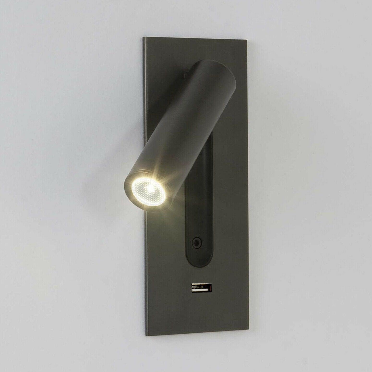 Black Bedside USB Wall Light - Lamp Outdoor