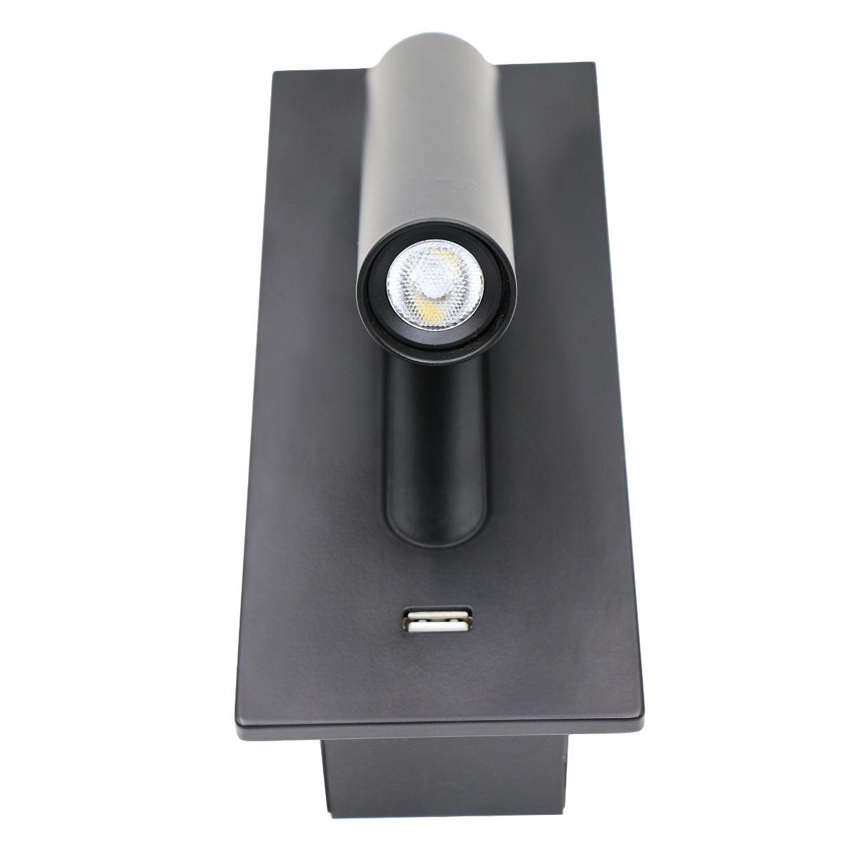 Black Bedside USB Wall Light - Lamp Outdoor