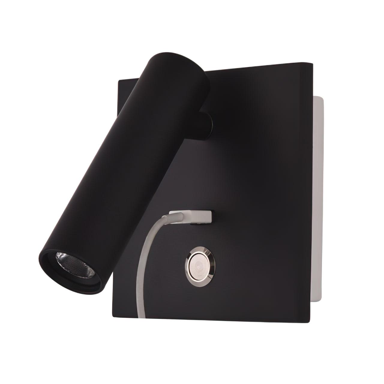 Black Bedside USB Wall Light - Lamp Outdoor