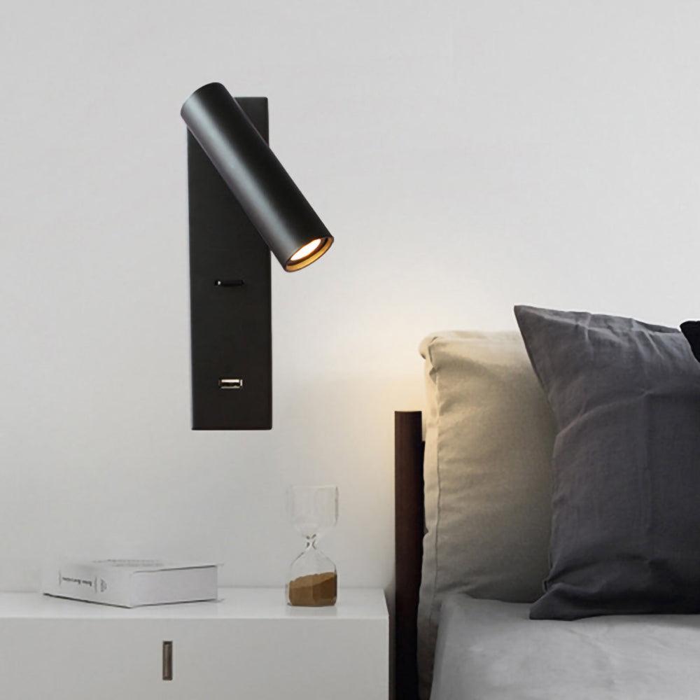 Black Bedside USB Wall Light - Lamp Outdoor