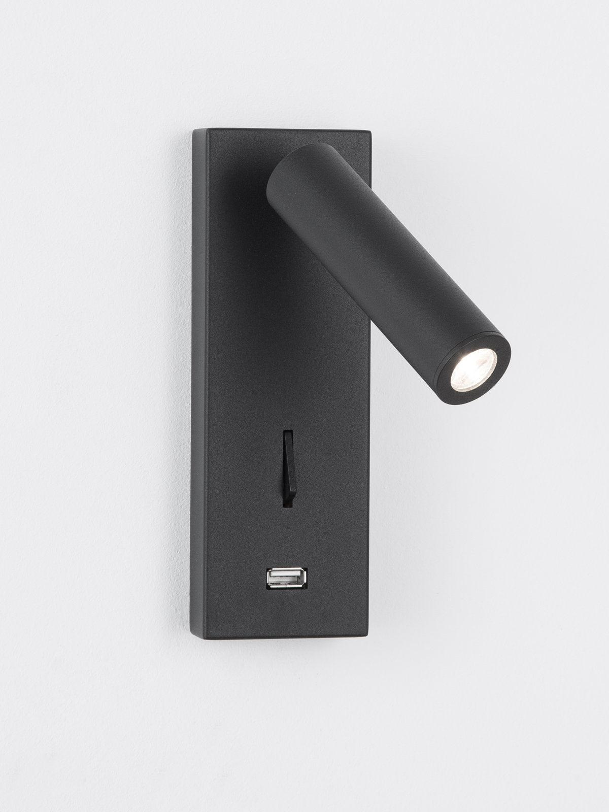 Black Bedside USB Wall Light - Lamp Outdoor