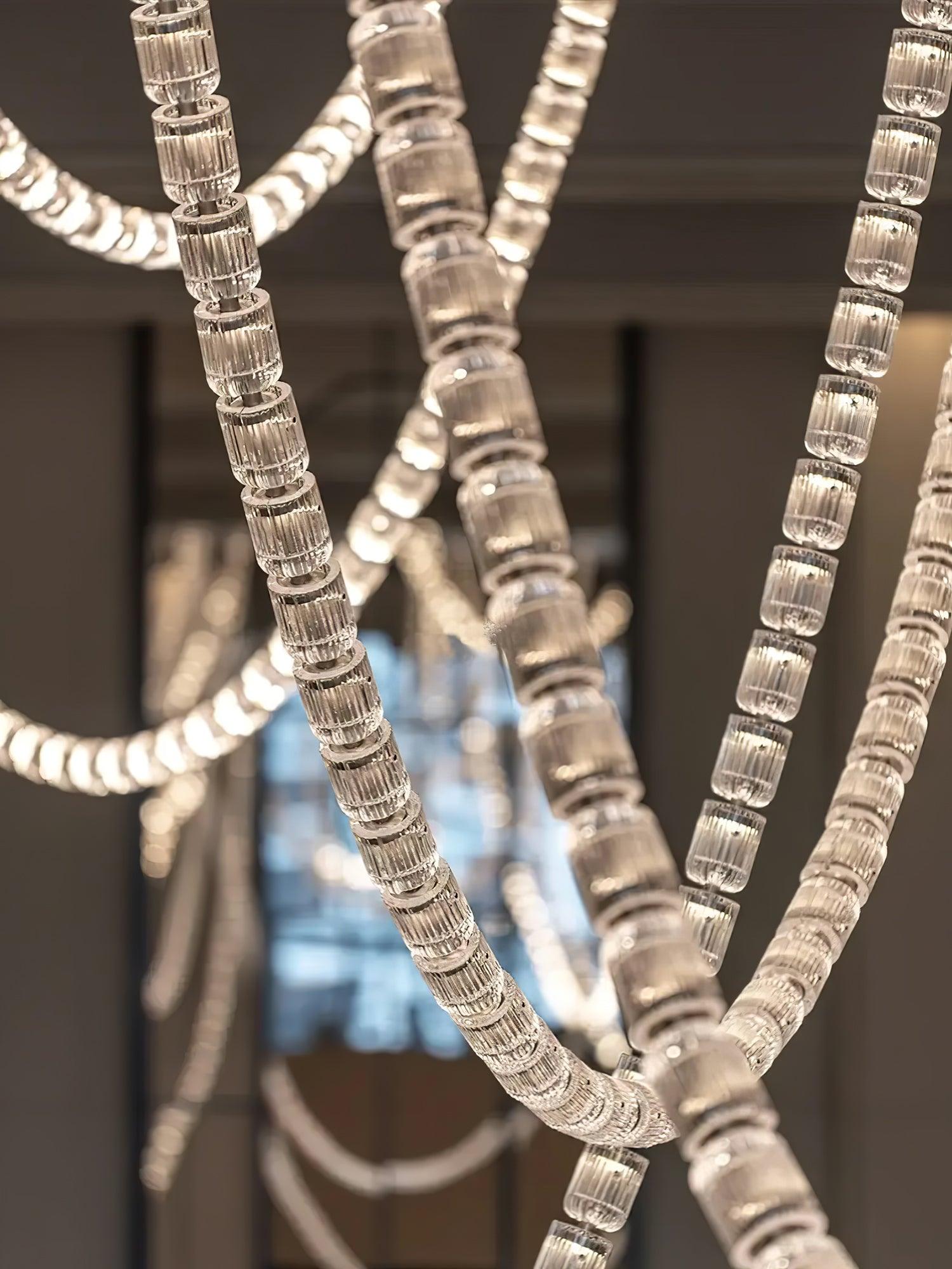 Luminara Crystal Cascade Chandelier - Lamp Outdoor