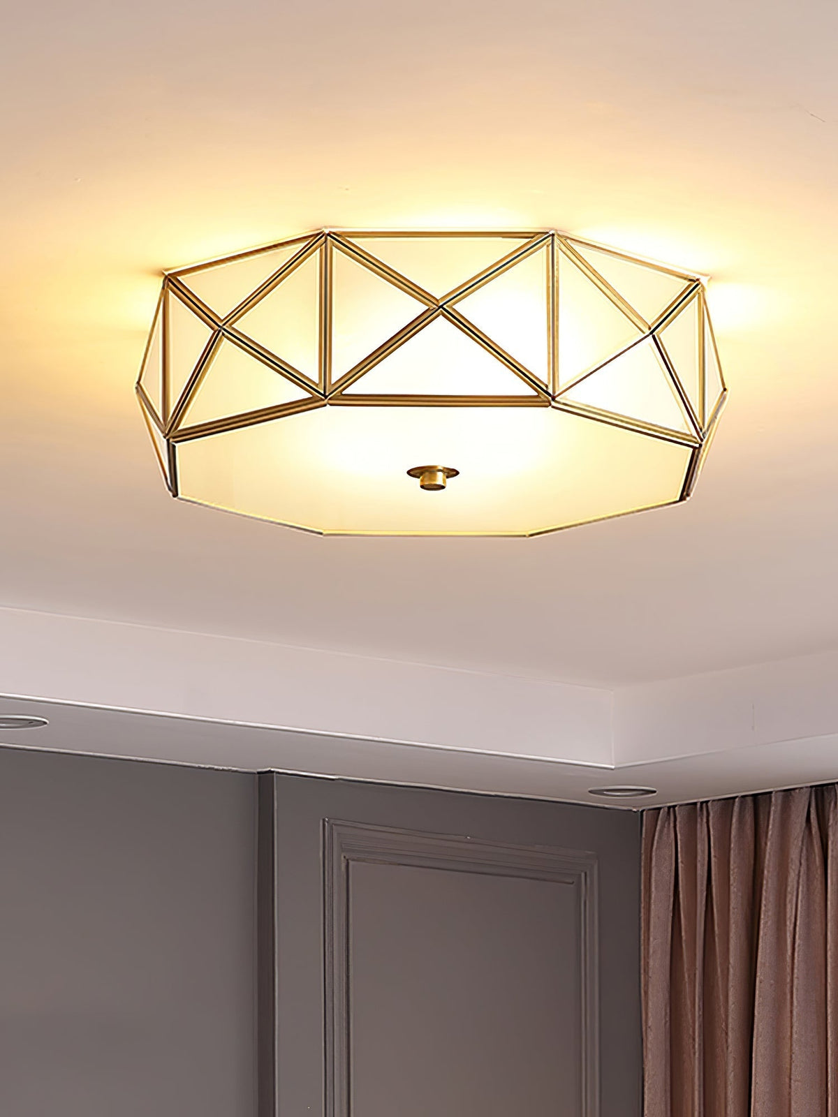 Geometric Shaped Flush Ceiling Light - Lamp Outdoor