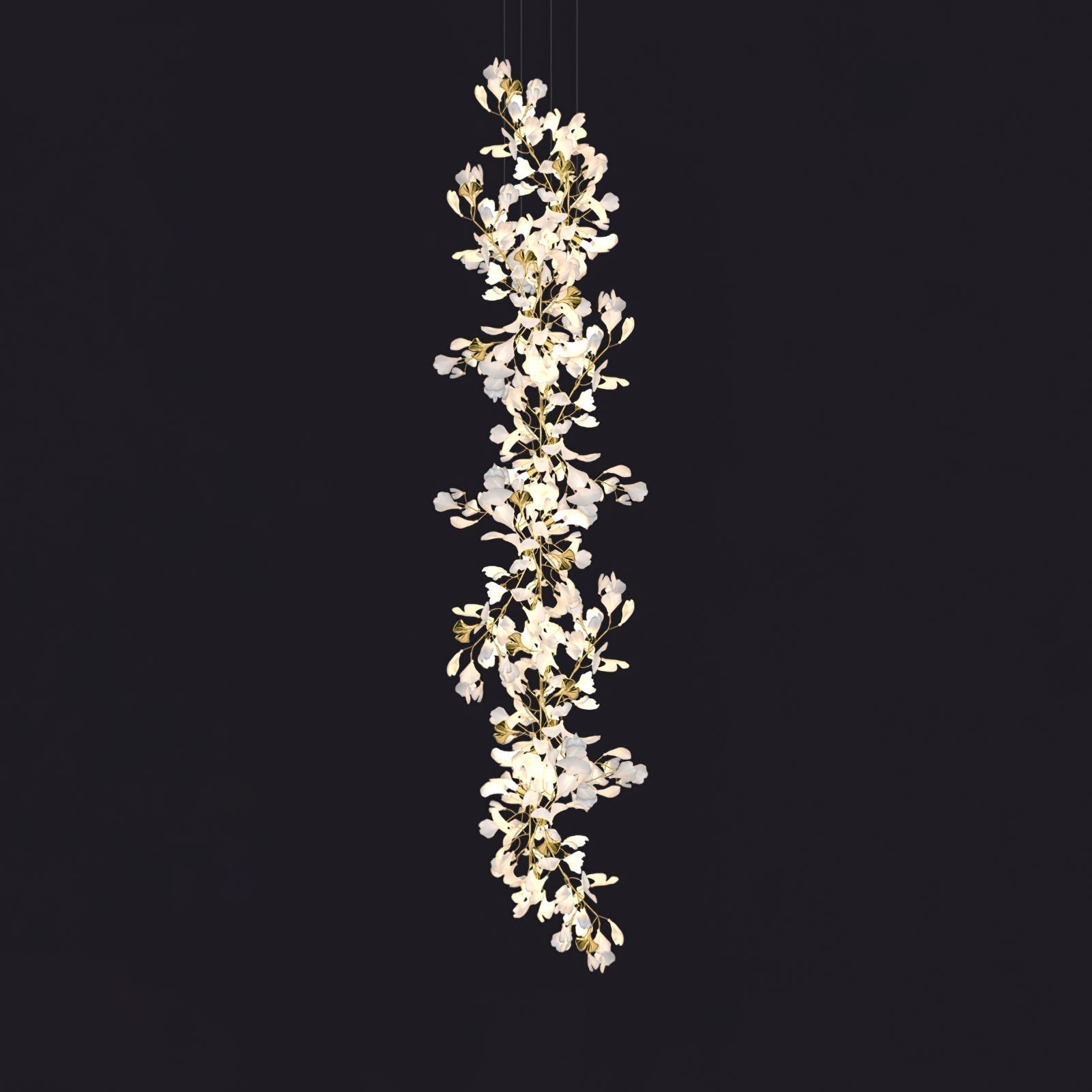Eurzoris Gingko Metal Leaf Chandelier - Lamp Outdoor