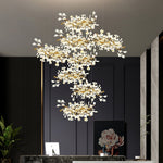 Eurzoris Gingko Metal Leaf Chandelier - Lamp Outdoor