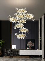 Eurzoris Gingko Metal Leaf Chandelier - Lamp Outdoor