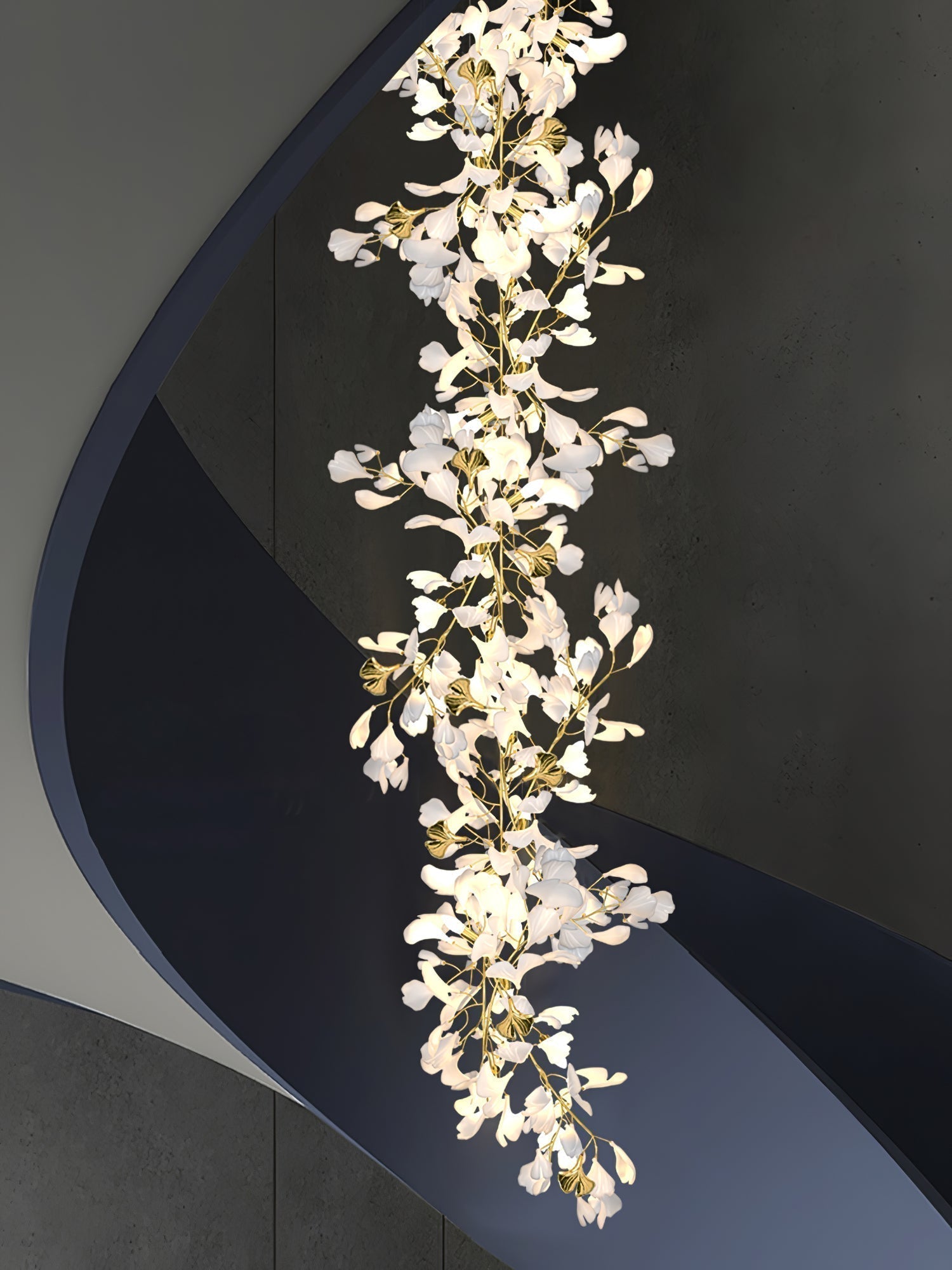 Eurzoris Gingko Metal Leaf Chandelier - Lamp Outdoor