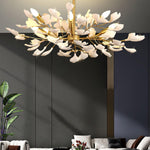Aurora Chandelier Ginkgo Leaf Brass Ceramic - Lamp Outdoor