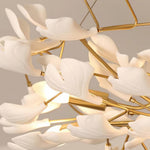 Aurora Chandelier Ginkgo Leaf Brass Ceramic - Lamp Outdoor