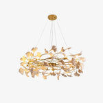 Aurora Chandelier Ginkgo Leaf Ceramic Sculptural - Lamp Outdoor