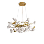 Aurora Chandelier Ginkgo Leaf Ceramic Sculptural - Lamp Outdoor