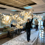 Eurzoris Gingko Metal Leaf Chandelier - Lamp Outdoor