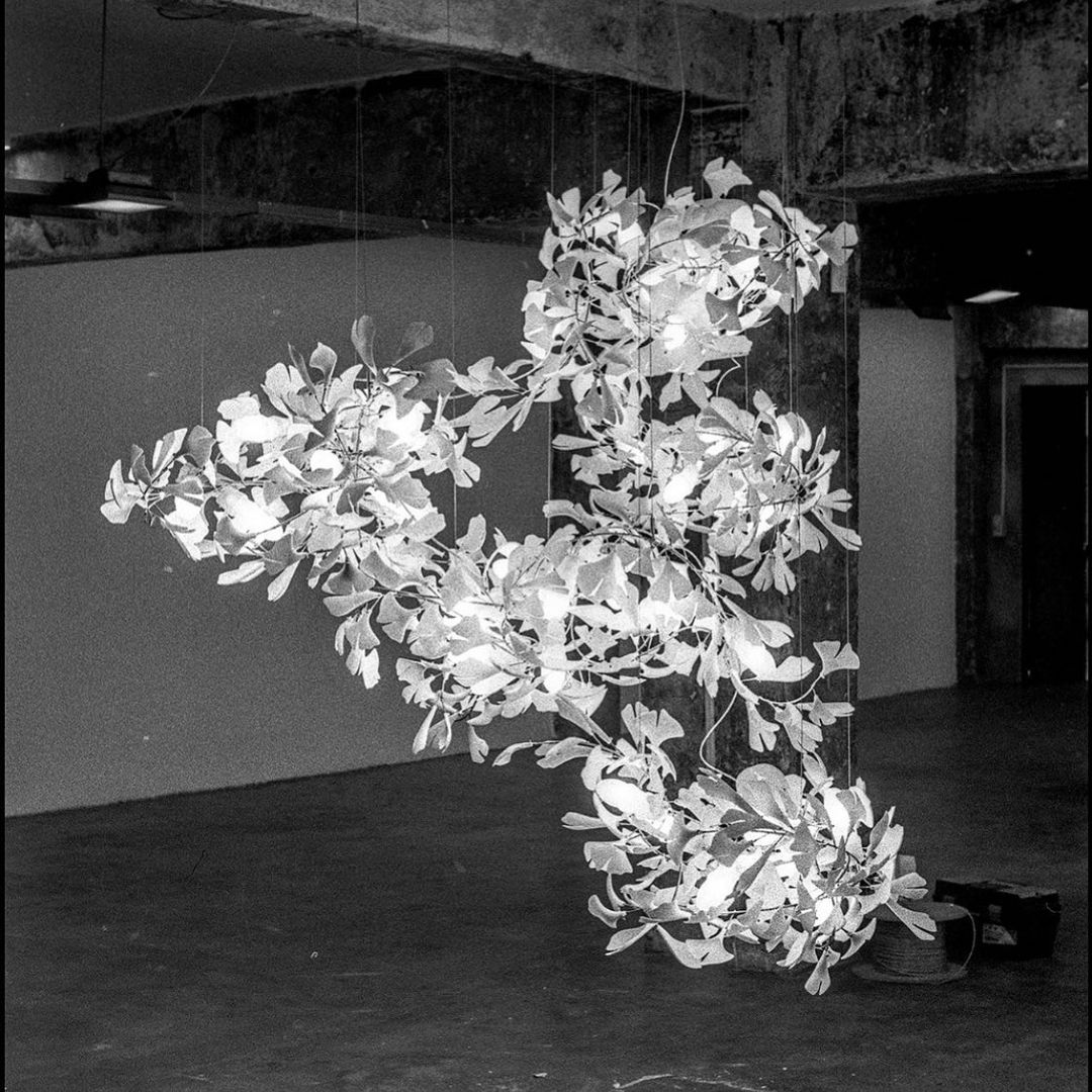 Eurzoris Gingko Metal Leaf Chandelier - Lamp Outdoor
