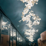Eurzoris Gingko Metal Leaf Chandelier - Lamp Outdoor
