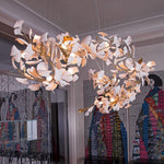 Eurzoris Gingko Metal Leaf Chandelier - Lamp Outdoor