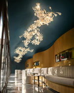 Eurzoris Gingko Metal Leaf Chandelier - Lamp Outdoor