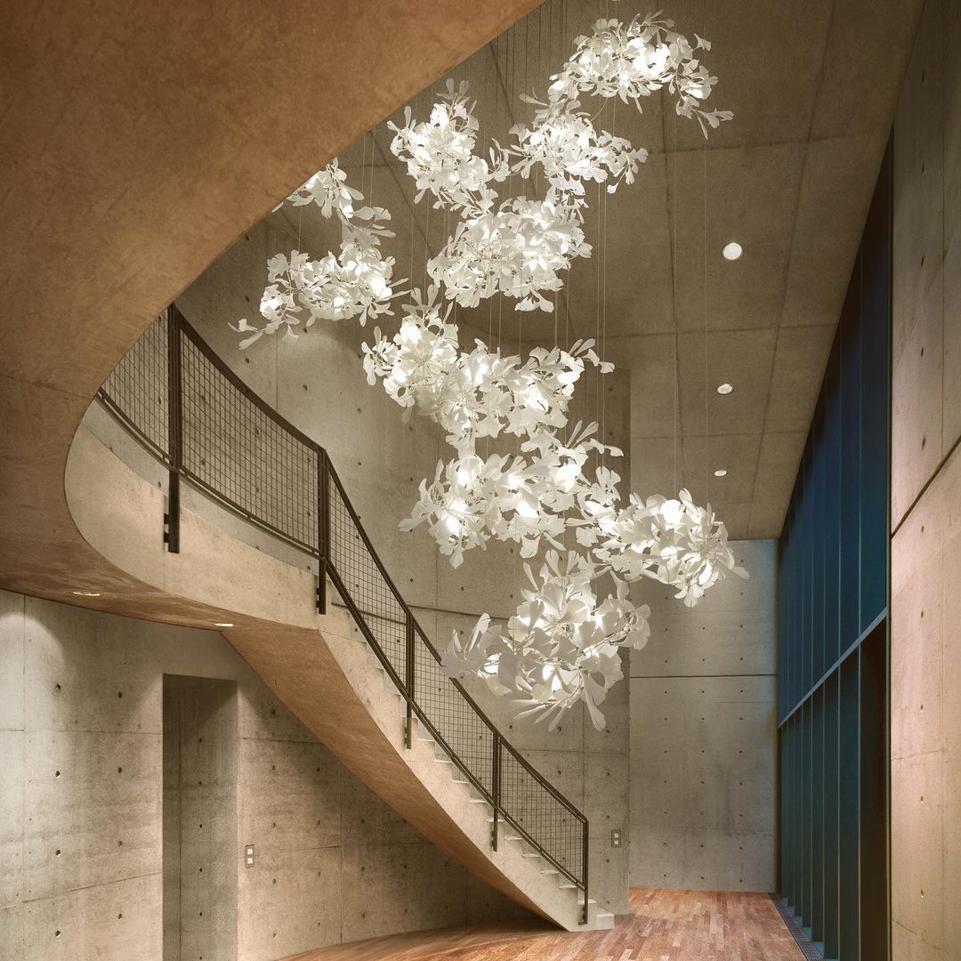 Eurzoris Gingko Metal Leaf Chandelier - Lamp Outdoor