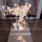 Eurzoris Gingko Metal Leaf Chandelier - Lamp Outdoor