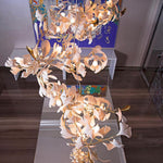 Eurzoris Gingko Metal Leaf Chandelier - Lamp Outdoor