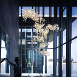 Eurzoris Gingko Metal Leaf Chandelier - Lamp Outdoor