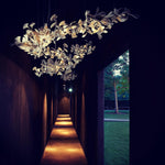 Eurzoris Gingko Metal Leaf Chandelier - Lamp Outdoor