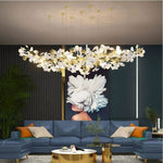 Eurzoris Gingko Metal Leaf Chandelier - Lamp Outdoor