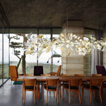 Eurzoris Gingko Metal Leaf Chandelier - Lamp Outdoor